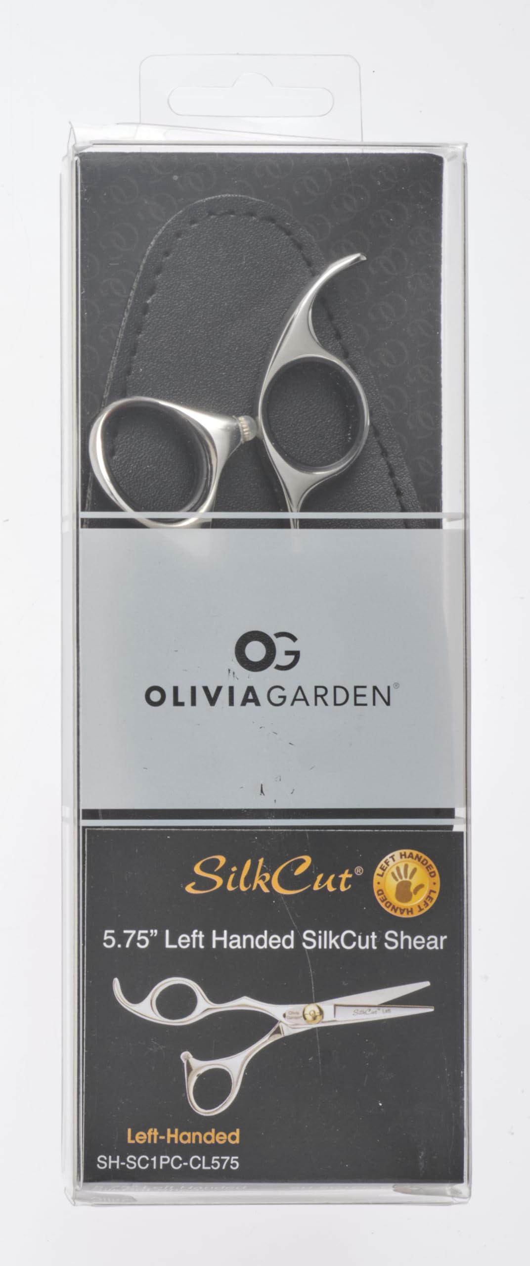 Olivia Garden SilkCut Ciseau Taille 5.75" Pour Gauchers Lames Convexes Acier Japonais Poignée Ergonomique