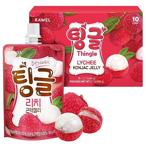 Miniatura 6 de RAWEL Thingle Delicous Konjac Jelly - 1 caja (2.82 oz x 10 paquetes)  4 calorías por bolsa, sin azúcar, baja en calorías, gelatina sabor a fruta con