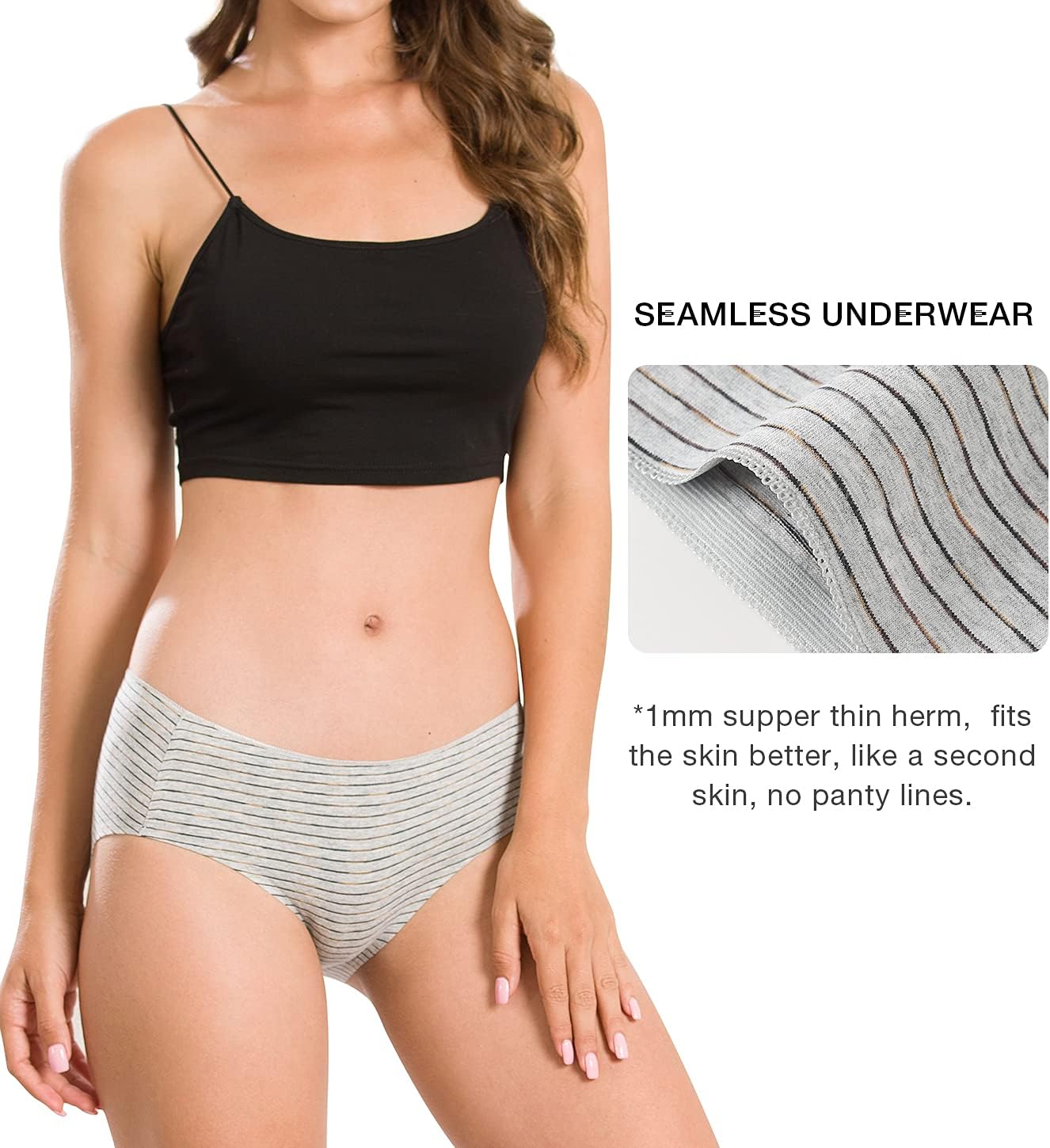 Altheanray Womens Underwear Cotton Seamless Soft Hipster Panties Ladies Mid Rise Bikini - Image 4