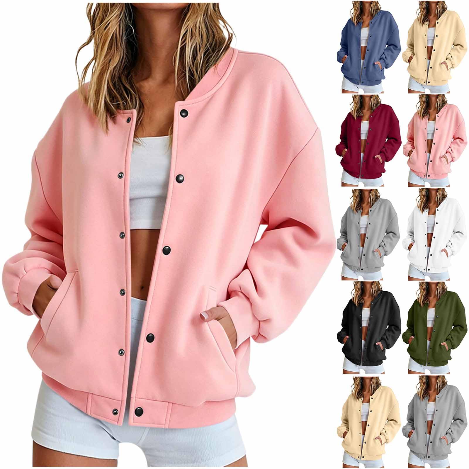 Sweatjacke Damen Lässige Strickjacke Zip Cardigan Elegant Damen-Jacken Übergang Strickjacken Freizeit Outerwear Casual Jacket Freizeit Damenstrickjacke Bequem Herbstmantel Button-Down Oberbekleidung