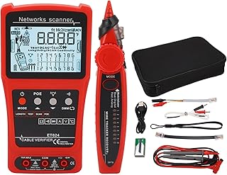YHUEGH Network Cable Tester Multimeter, Multi-Functional Ethernet Cable Tester for CAT5/CAT6 with Vibration Modes, Poe Circuit Tester,Test Fault Distance Location and Length Measurement