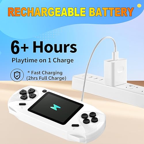 Miniatura 23 de Juegos de consola de mano de 16 bits para niños y adultos, pantalla grande de 3 pulgadas, precargada con 100 juegos clásicos en alta definición, Azul
