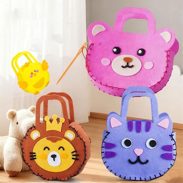 Sewing Bag Kit - Educational DIY Crafting Set, Sewing Handbag Set, For Beginners Girls Craft Lovers Interactive DIY Enthusiasts Birthday Classroom Activity Homeschooling School Project - 4