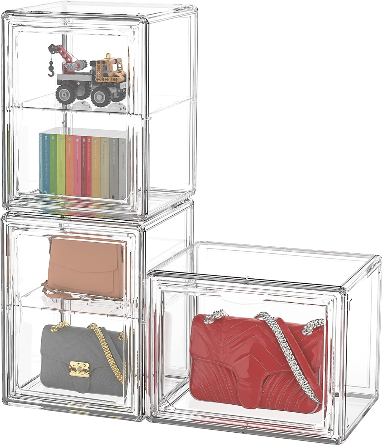 NiHome Clear PET Plastic Purse Handbag Display Case