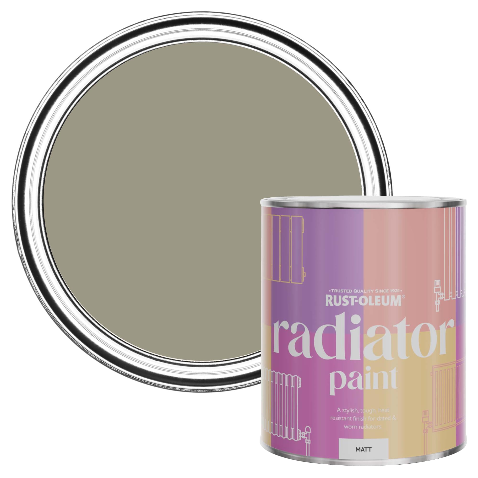 Rust-Oleum Grounded Matt Radiator Paint 750Ml from B&Q