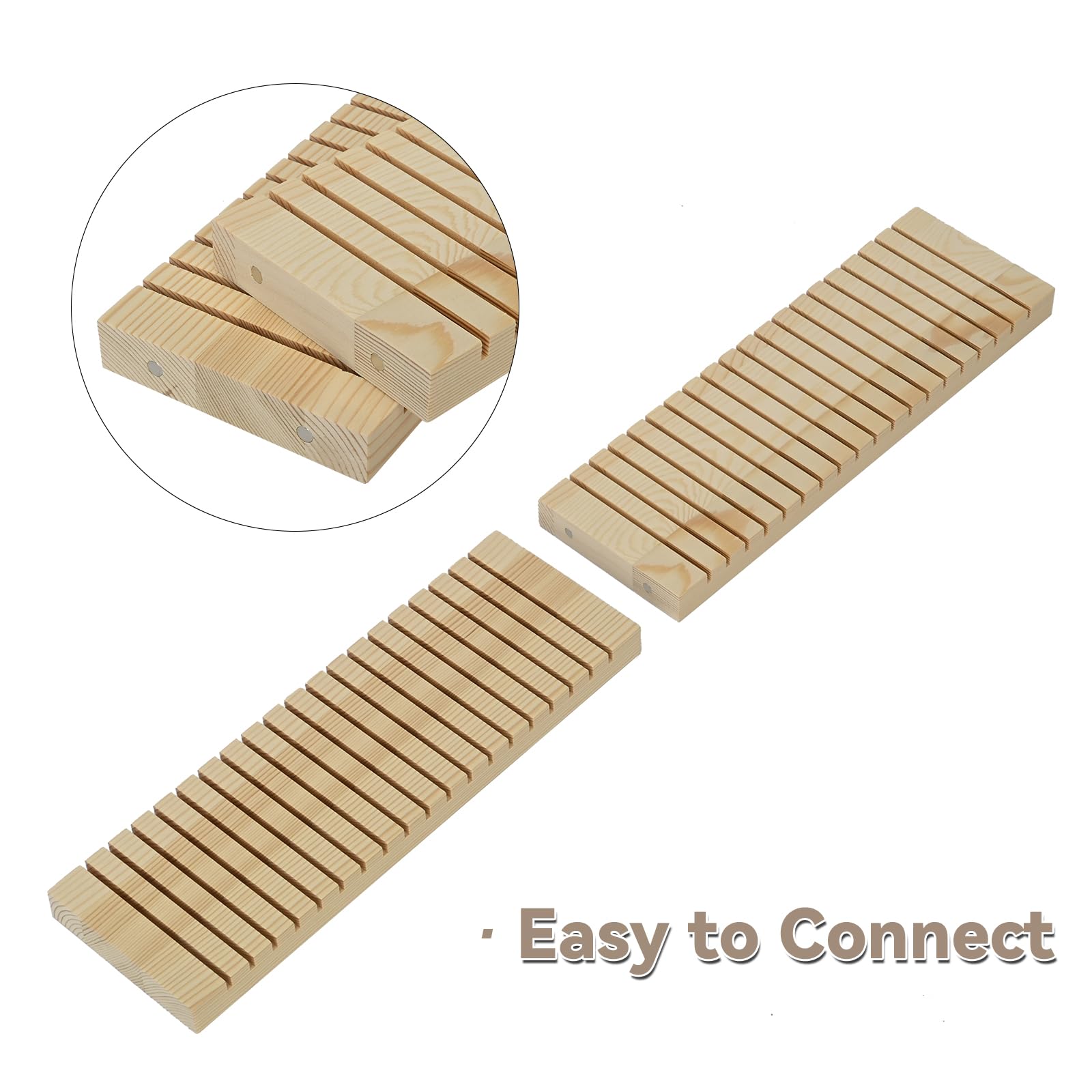 bimiti 4 porta badge in legno e organizer per biglietti da visita, vassoio per badge identificativo con slot per biglietti da visita, decorazione da scrivania per ufficio per affari, segnaposto da