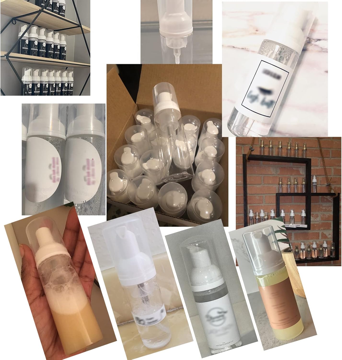 Foam Soap Dispenser Travel Size 50ml Plastic Bottles BPA Free 3 Pack for Hand Soap & Cosmetics (12PCS)