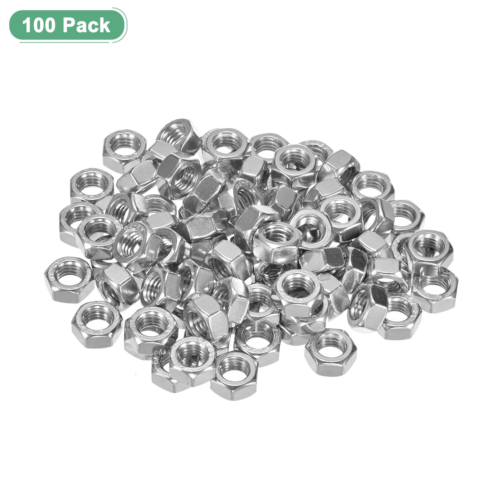M METERXITY 100-Pack Metric Hex Nuts M8 x 1.25mm Thread Stainless Steel Hexagon Nut Hex Nut Metric Nuts for Machinery/Automotive/Repair/Industrial - Image 4