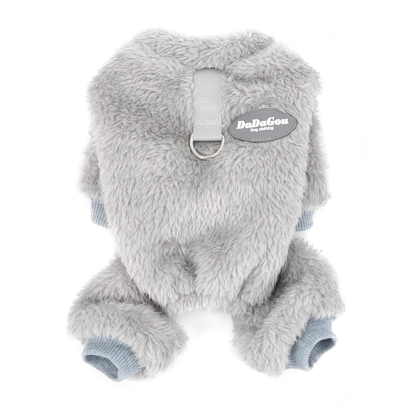 Zunea Winter Fleece Dog Pajamas For Small Dogs - 4-Legged Fuzzy Pjs For Chihuahua, Yorkie (Gray, M)