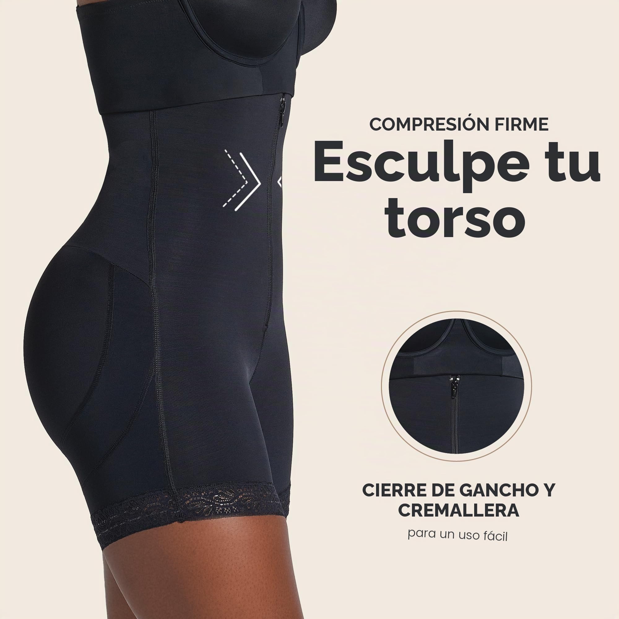 Leonisa Body Short Moldeador Reductor para Mujer - Fajas Colombianas Busto Libre