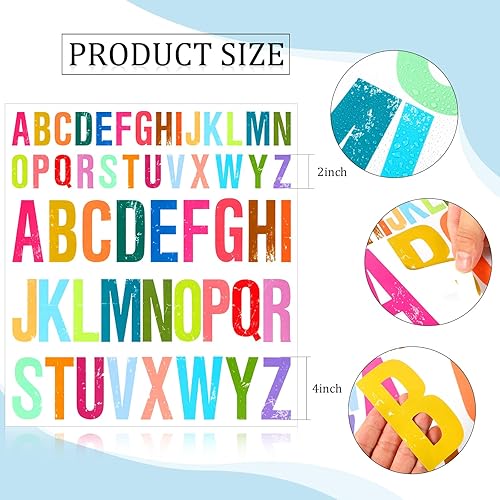 Miniatura 2 de Gersoniel 8 hojas de letras autoadhesivas adhesivas en vinilo, letras mayúsculas, letras del alfabeto, letras adhesivas para decoración de Navidad