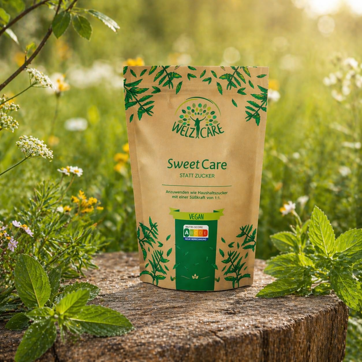 SweetCare statt Kristallzucker – Zuckerersatz – Vegan – mit Erythritol und Stevia – Made in EU - 1 x 1Kg