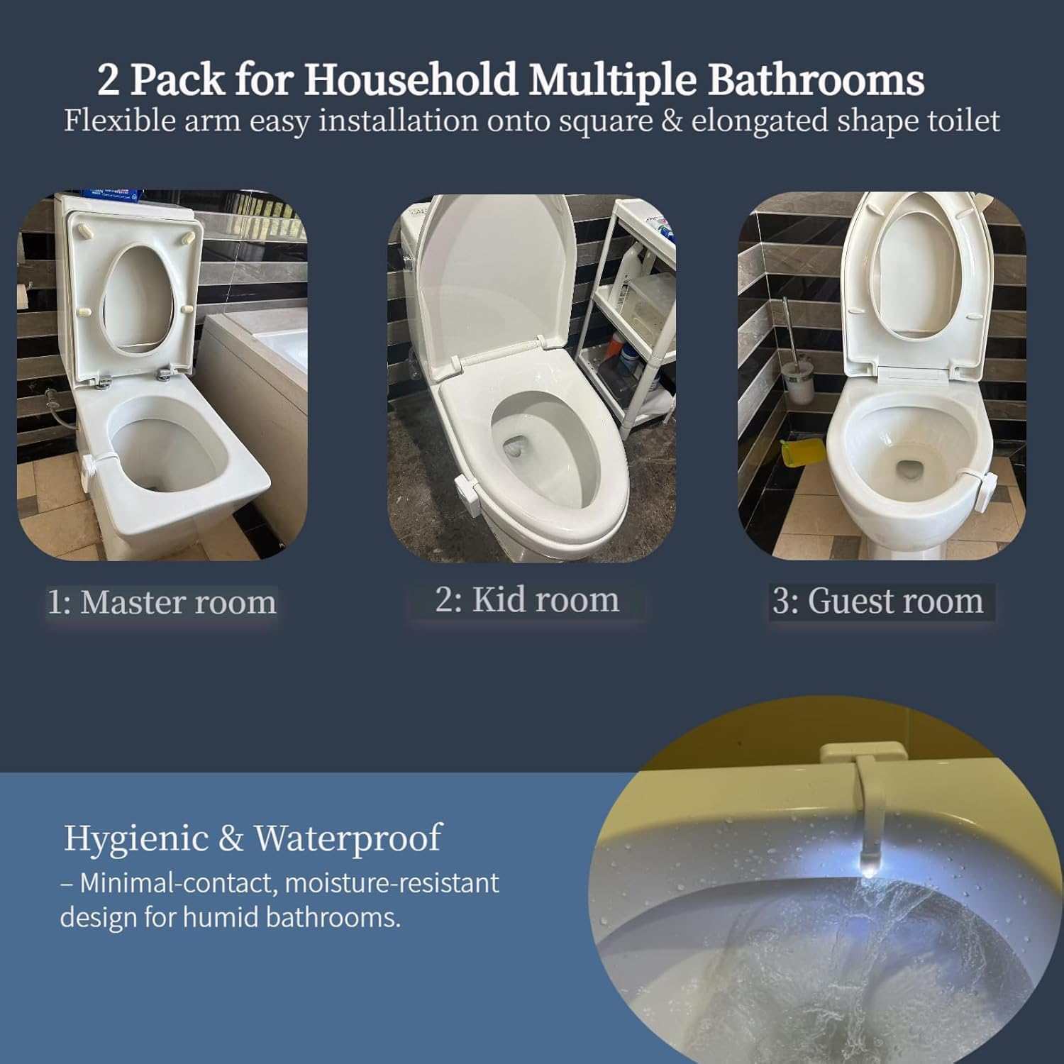 Toiletten-Lichter, Bewegungsmelder, aktiviertes und wasserabweisendes LED-Nachtlicht für Badezimmer, einzigartige Geschenkidee für Jungen und Herren, Neuheit Gadgets, Weihnachtsstrumpffüller,