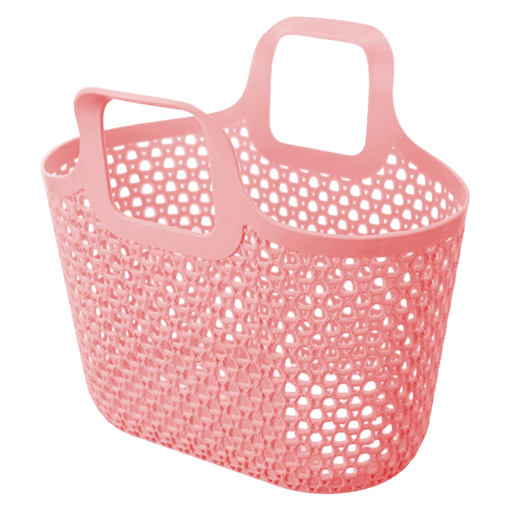 NASSMOSSE Portable Shower Caddy with Dual Handles Hollow-Out Plastic Basket for Bathroom