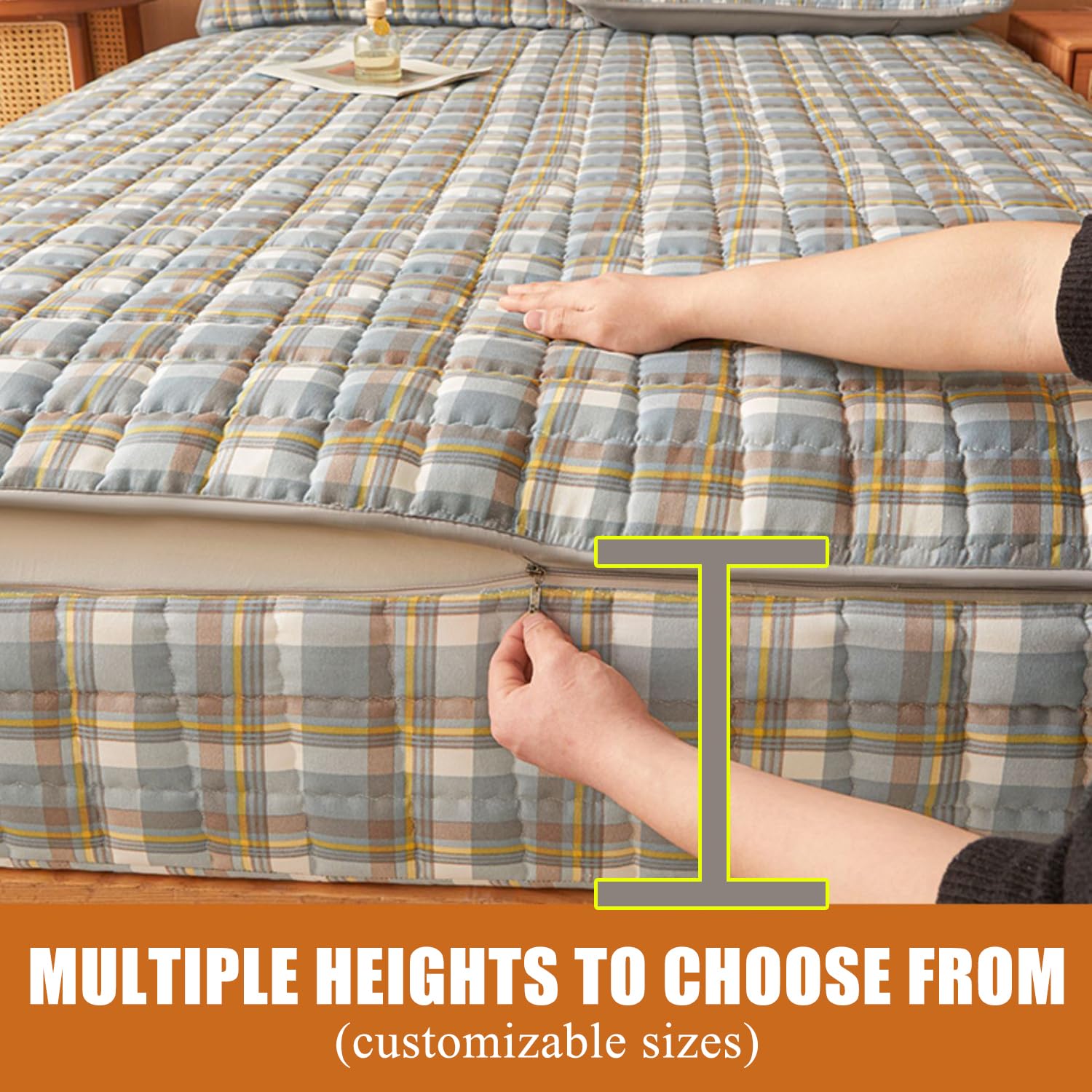 E,180x220+20cm, Housse De Protection pour Matelas Zippé Personnalisable Entièrement Enveloppé Housse De Matelas Housses De Matelas Confortables Housse De Matelas Respirante