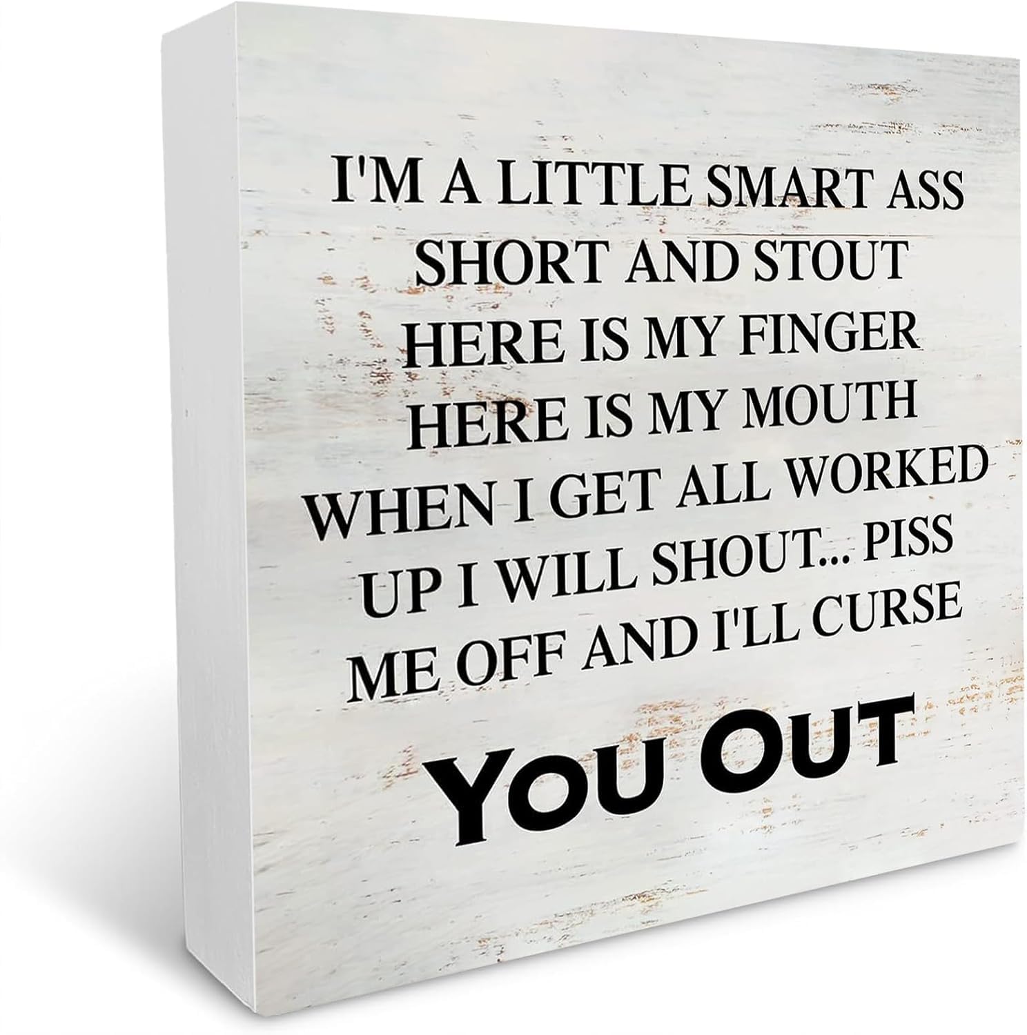 Im A Little Smart Sarcastic Wood Box Sign Rustic Wood Plaque Farmhouse Block Sign Home Decor Office Tabletop