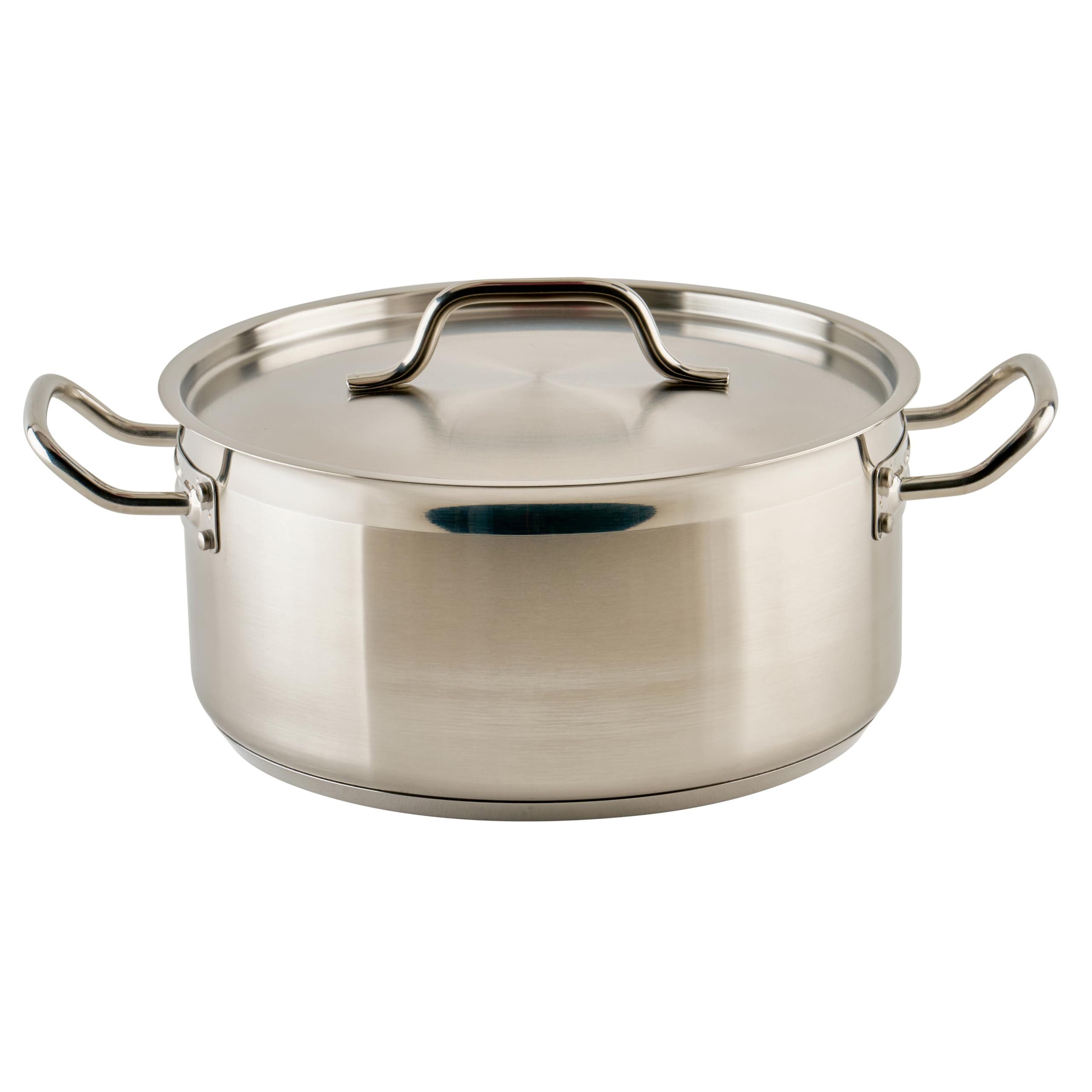 Winco Commercial-Grade Stainless Steel Brazier with Lid, 8 Quart