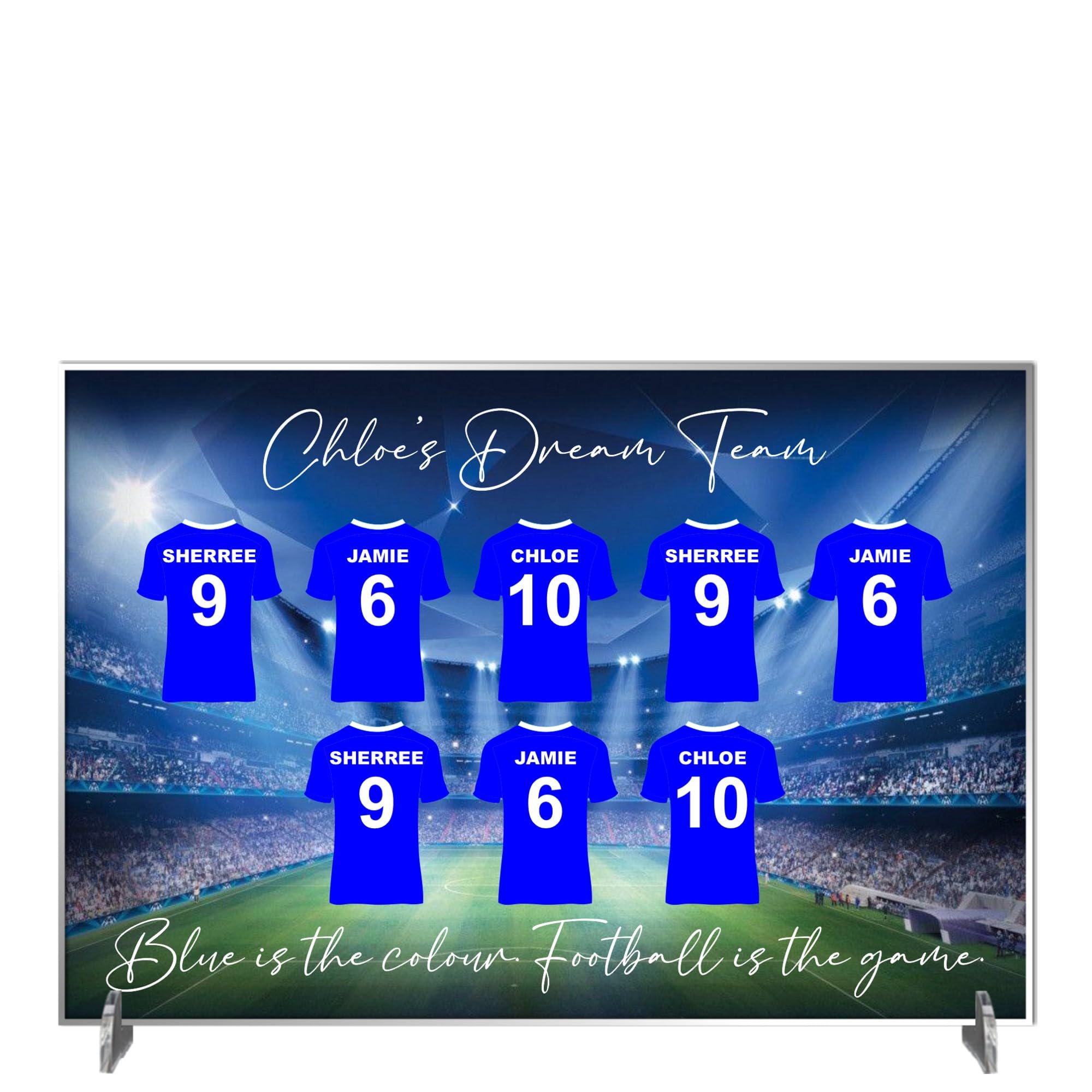 Personalised Football Plaque for Dads - Custom Family Dream Team Football Shirt Sign - Design for Father’s Day or Birthdays Daddy's No.1 Team The Best Dad (Acrylic, 8 Shirts)