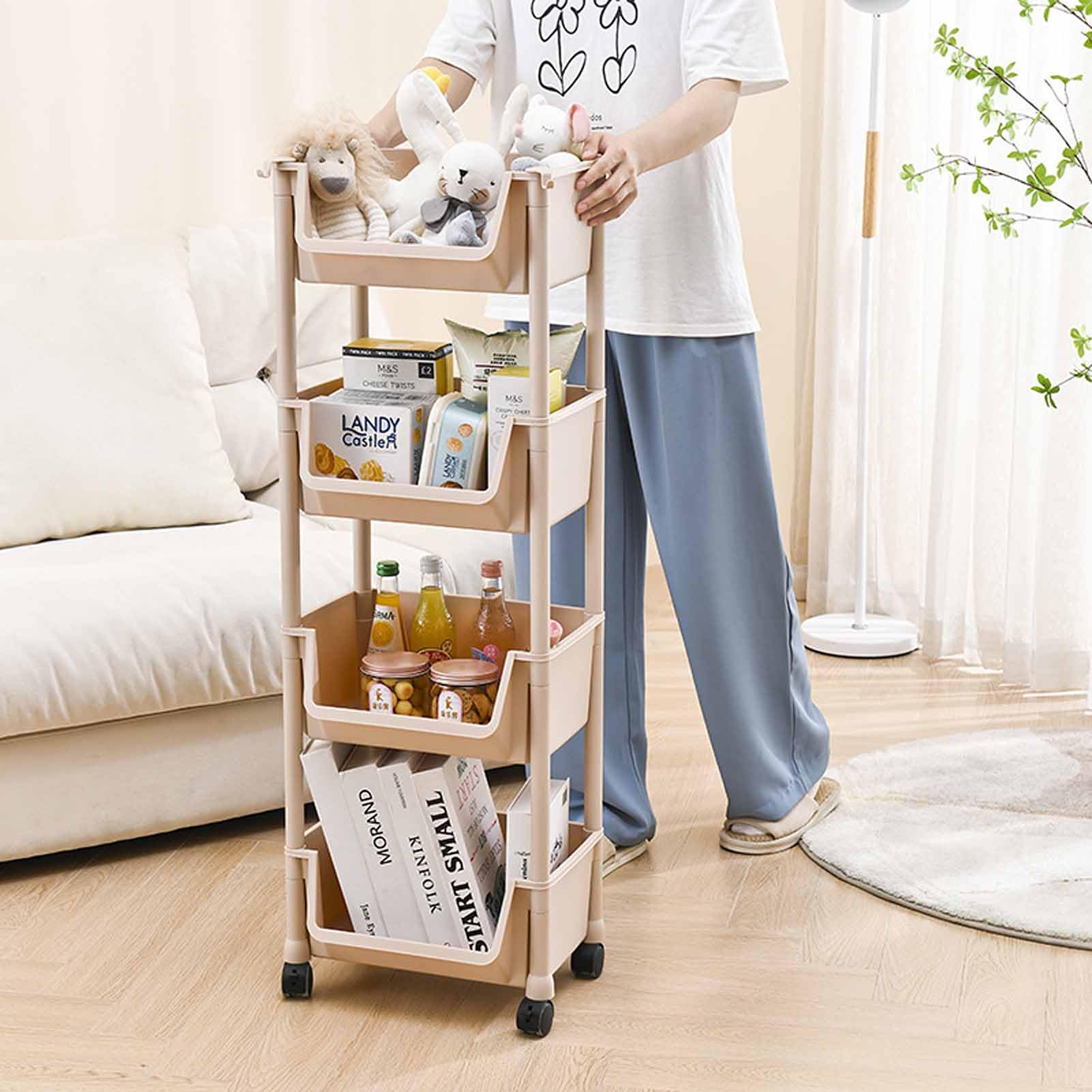 White Desktop Storage Organiser With 3 Drawers - PP Plastic Multipurpose Storage Box Desk Top Shelf Rack For Office Supplies Files Books~p96477500 - View #2
