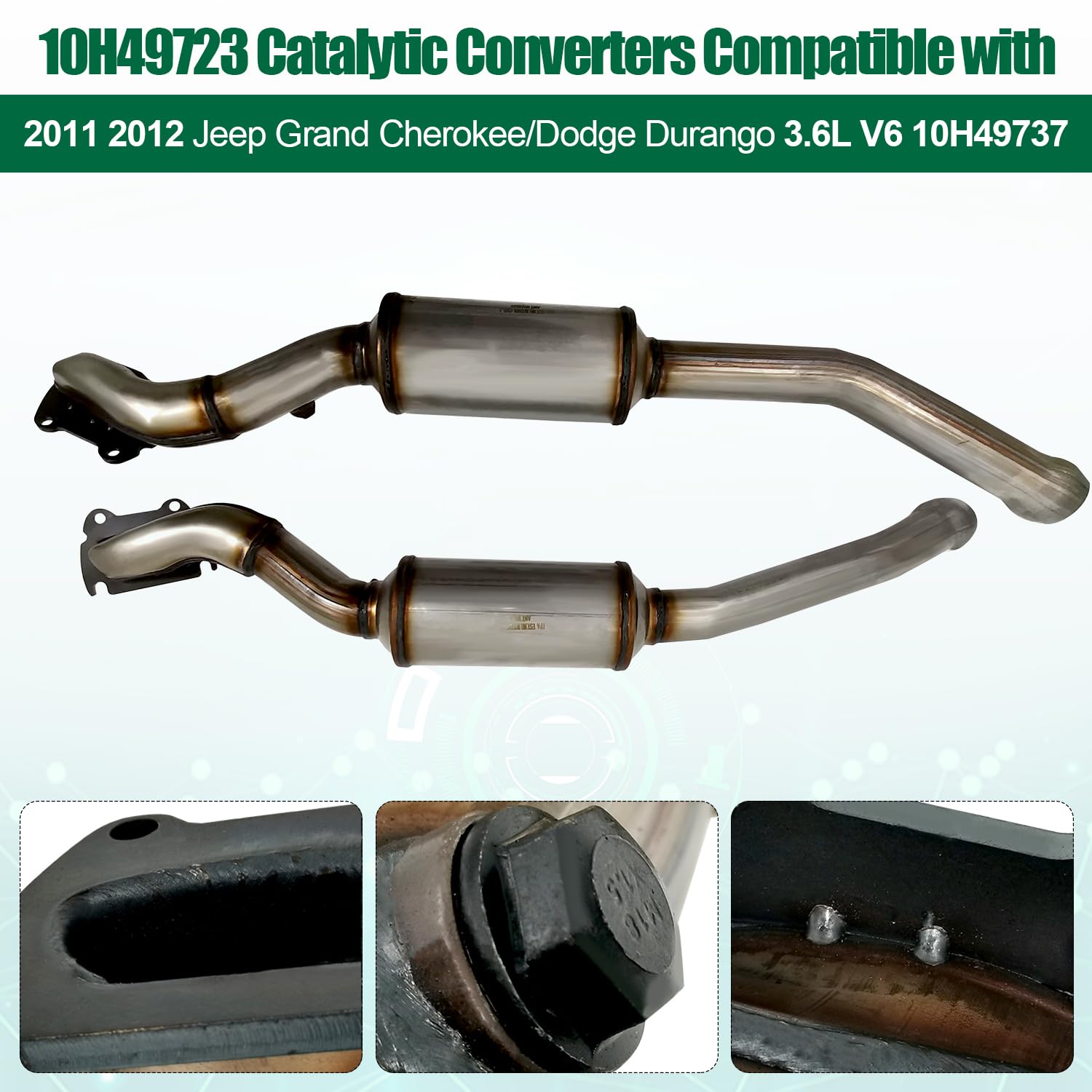 Direct Fit Catalytic Converter For 2011-2012 Jeep Grand Cherokee 3.6L - 2pc Set