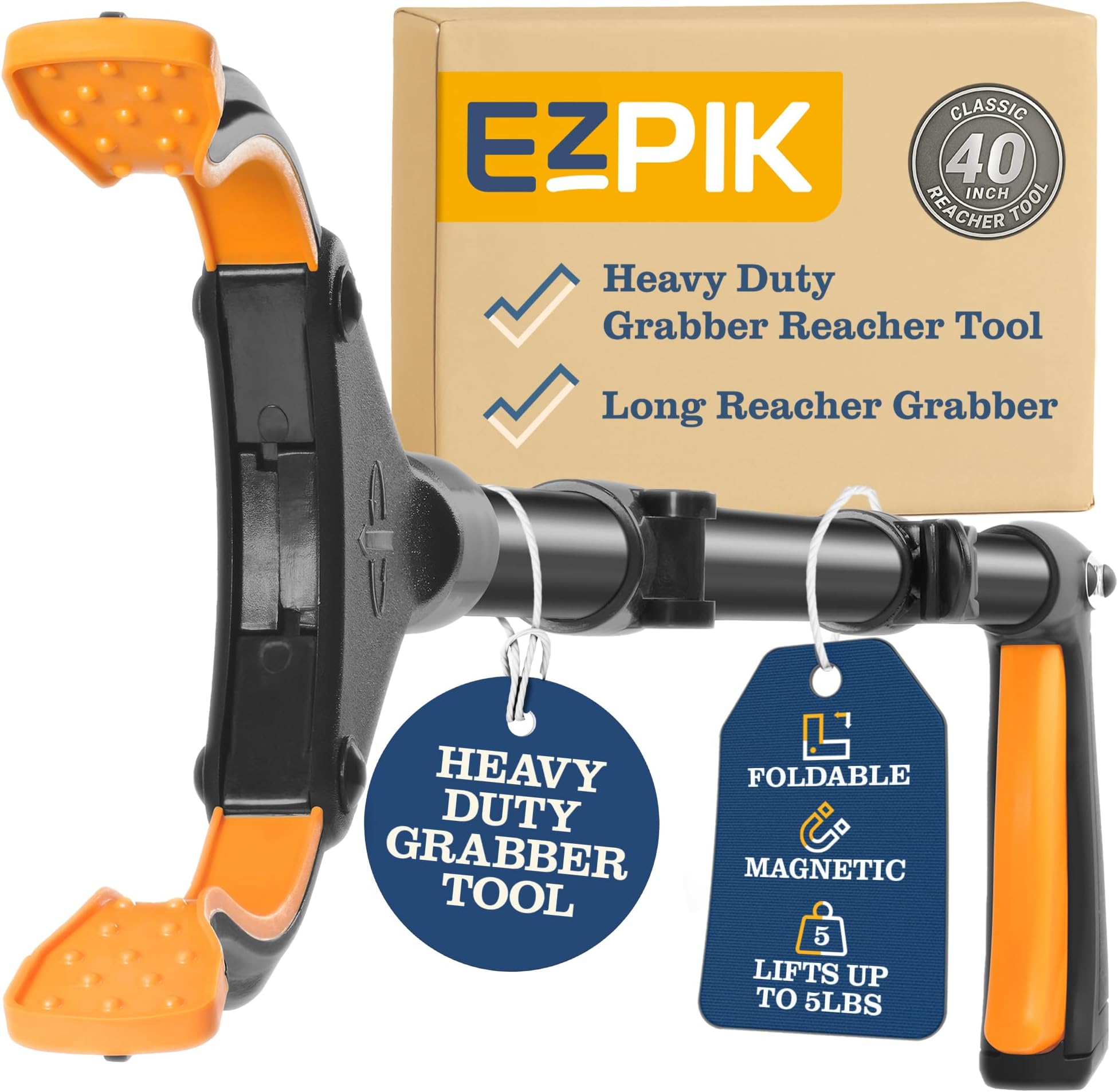 EZPIK 101cm/40in Litter Pickers Grabber Stick, Helping Hand Grabbers