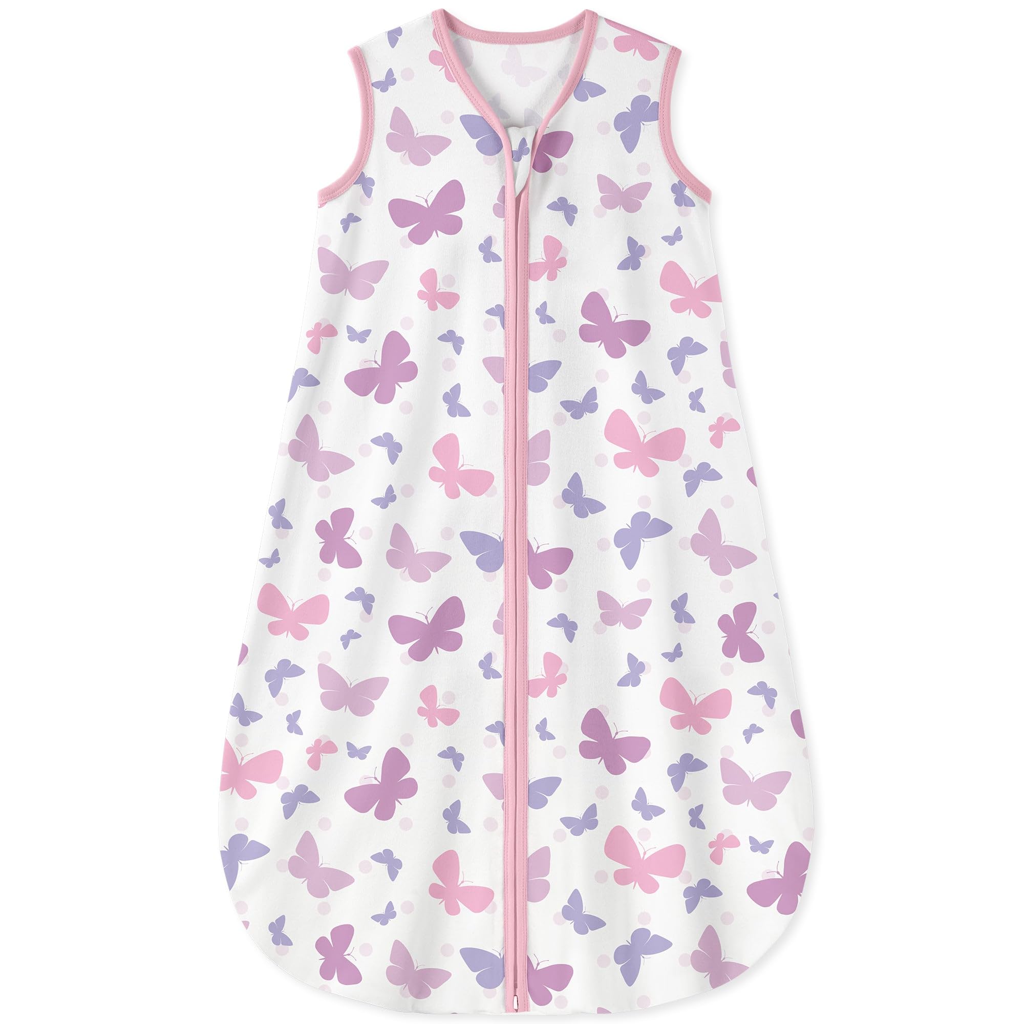 Yoofoss Schlafsack Baby Sommer 0.5 Tog - 78cm/6-12 Monate 100% Baumwolle Sommerschlafsack Babyschlafsack für Jungen Mädchen Neugeborene Schmetterling