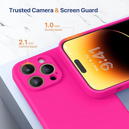 Miniatura 5 de Miracase - Funda diseñada para iPhone 14 Pro, de silicona líquida a prueba de golpes, con protector de pantalla, protege mejor la cámara,