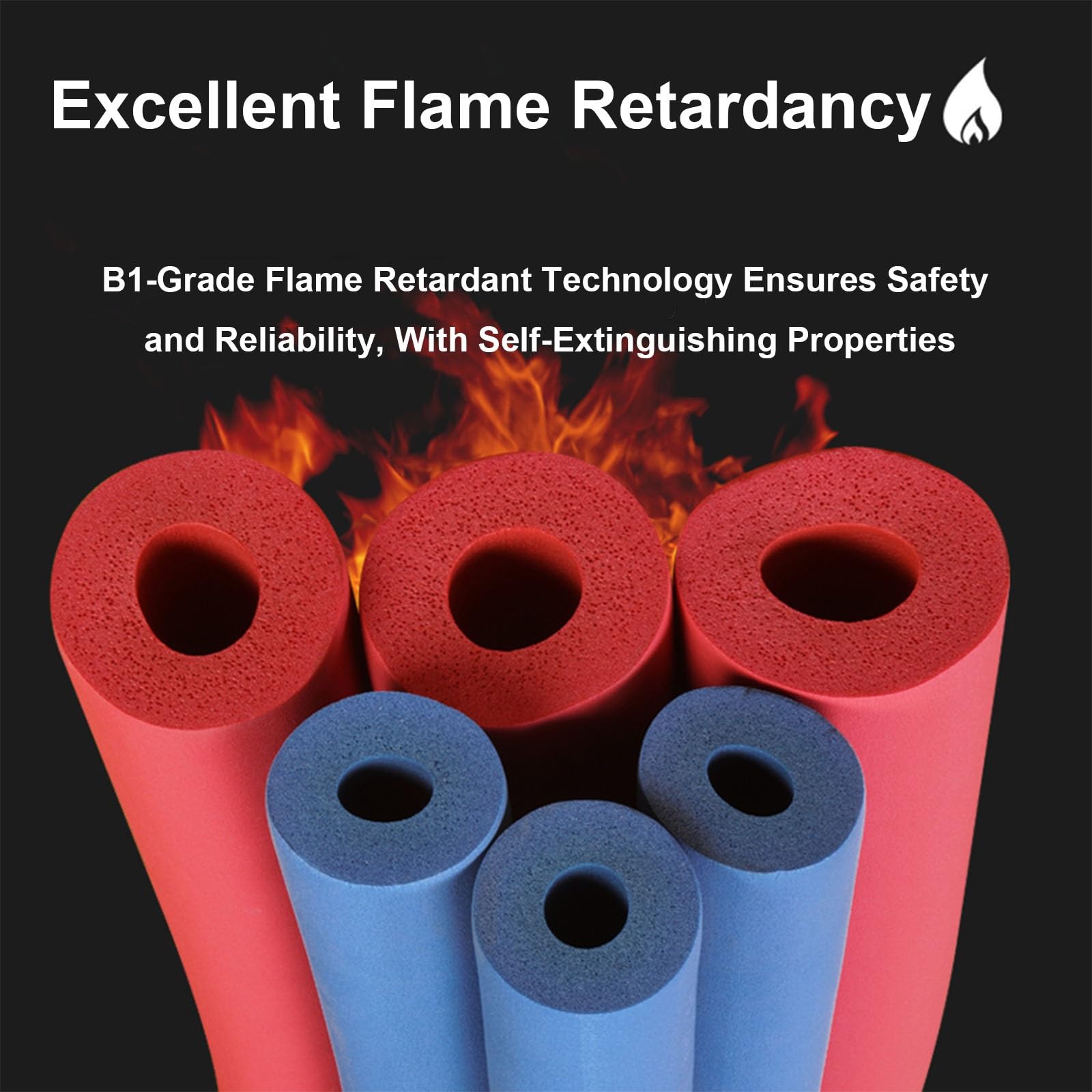 Paquete de 3 Aislante Tubo Aire Acondicionado, Tubo Espuma Aislante para Piscinas Interiores y Exteriores, Manijas, Grifos, Aspersores y Calentadores(Blue,4.3*2.0cm/1.7in*0.8in)