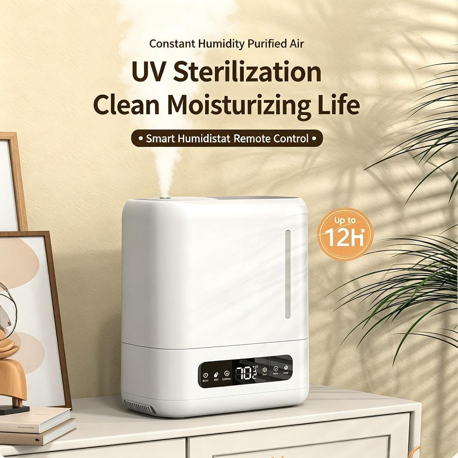 Humidificador de Aire Humidificador Aromas Difusor Vaporizador Llenado desde Arriba 4 L Niebla Abundante Modo Silencioso Protección Cuerpo PP