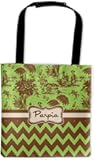 YouCustomizeIt Personalized Green & Brown Toile & Chevron Auto Back Seat Organizer Bag