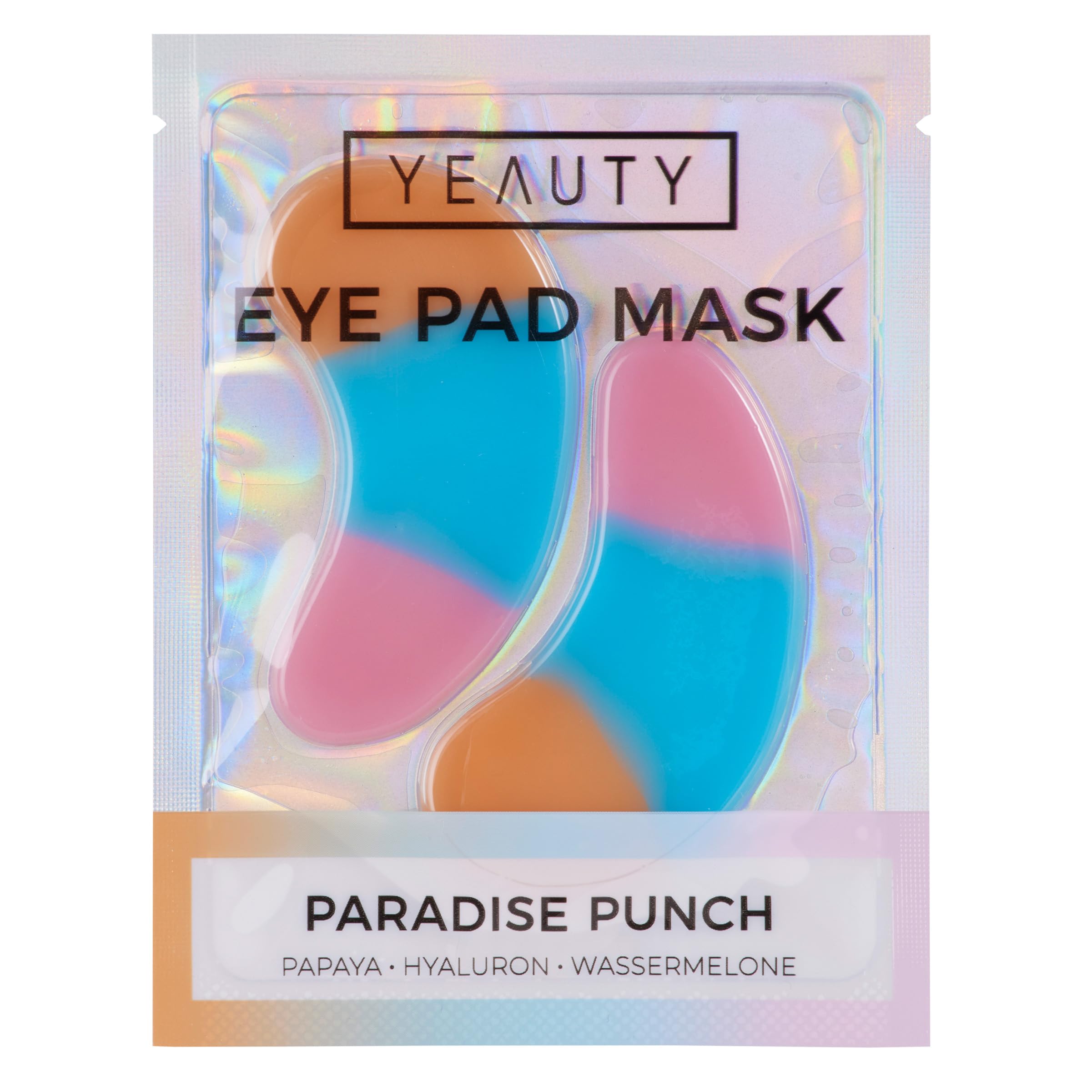 YEAUTY PARADISE PUNCH Eye Pad – Feuchtigkeitsspendende Augenmaske mit Papaya, Hyaluron & Wassermelone – Tropischer Pflege-Boost für strahlende Haut – Vegane Eyepads für alle Hauttypen – 1 Paar