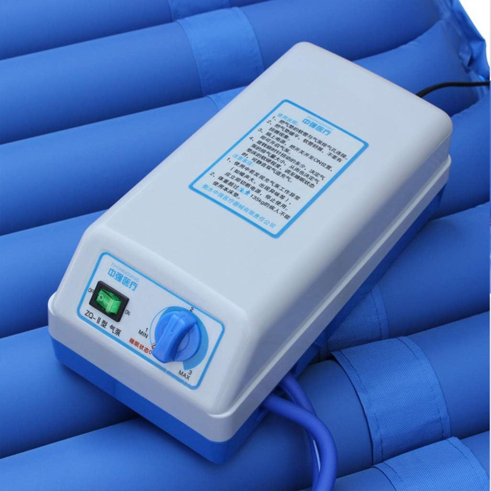 Colchón Antiescaras Ensanchado, Cómodo Colchón Presión Aire Alternante con Bomba Almohadilla para Colchón Alivio Presión Airbag Desmontable, Prevención Y Alivio De Úlceras por Presión (Tamaño : 110cm