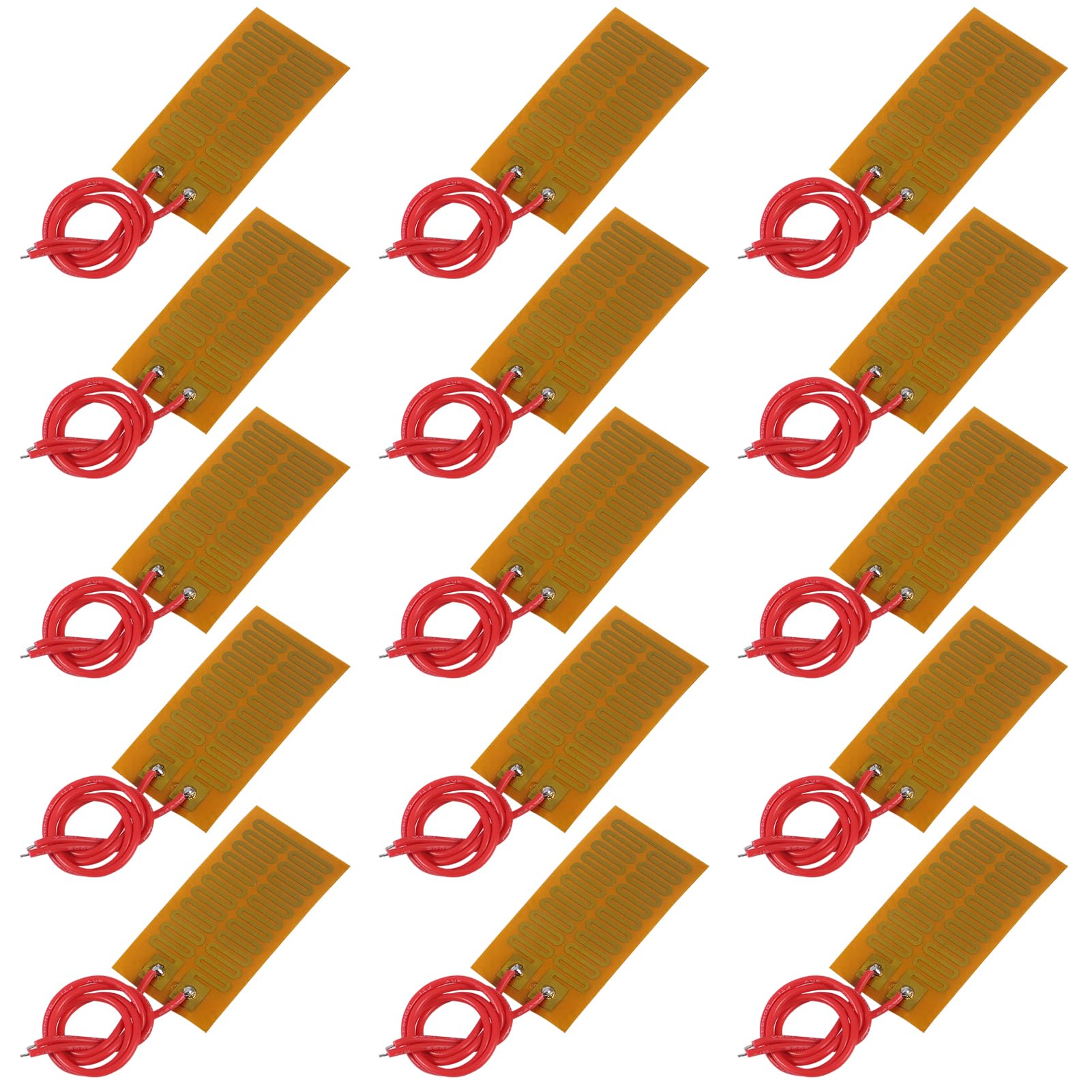 XIITIA 15pcs 25mmx50mm Film Heater Plate Adhesive Pad, PI Heating Elements Film 12V 7W Strip Heater Adhesive Polyimide Heater Plate (12V 7W 25mmx50mm)