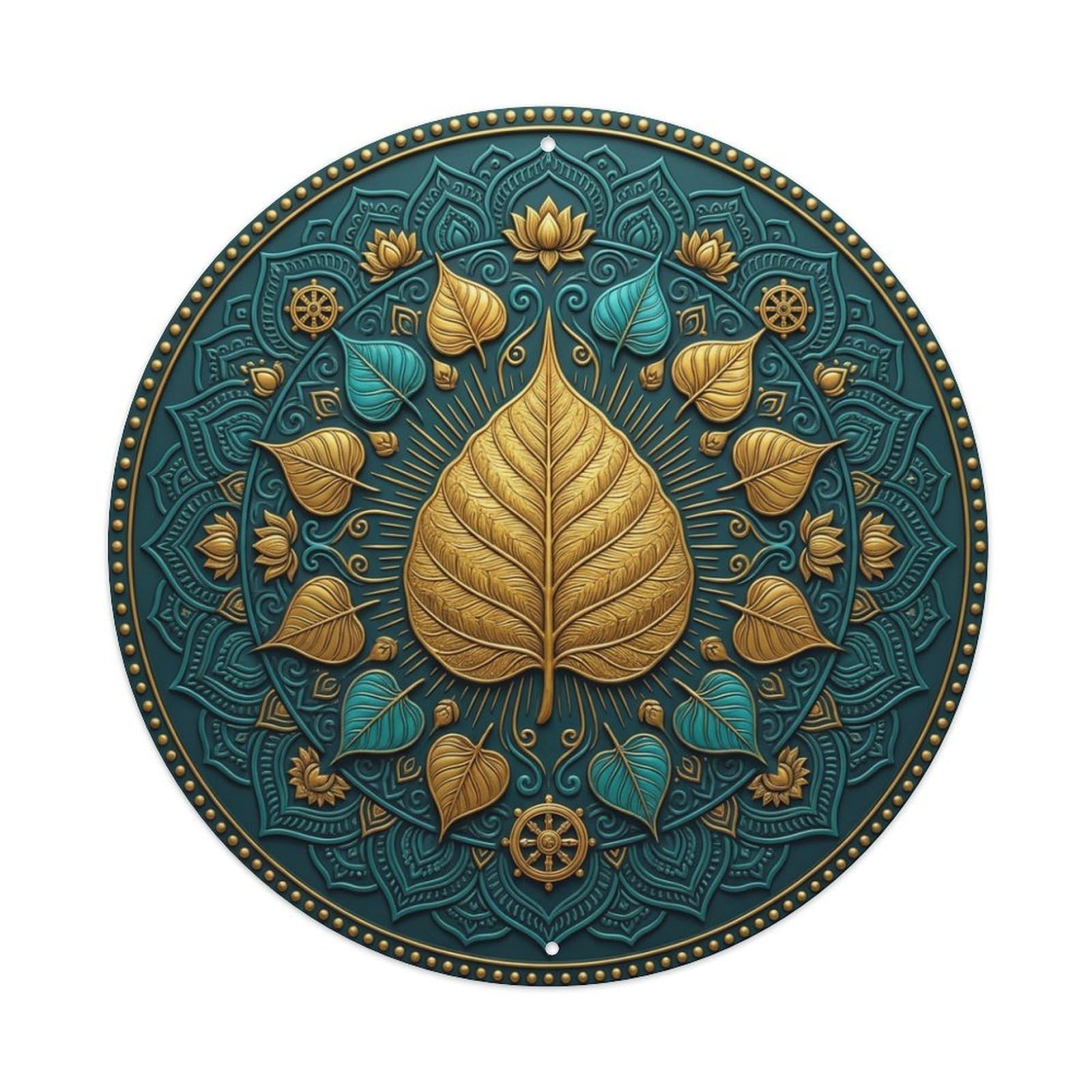 Fyrn Style Metal Tin Sign Vintage Namaste Bodhi Leaf Enlightenment Flower Zen Yoga