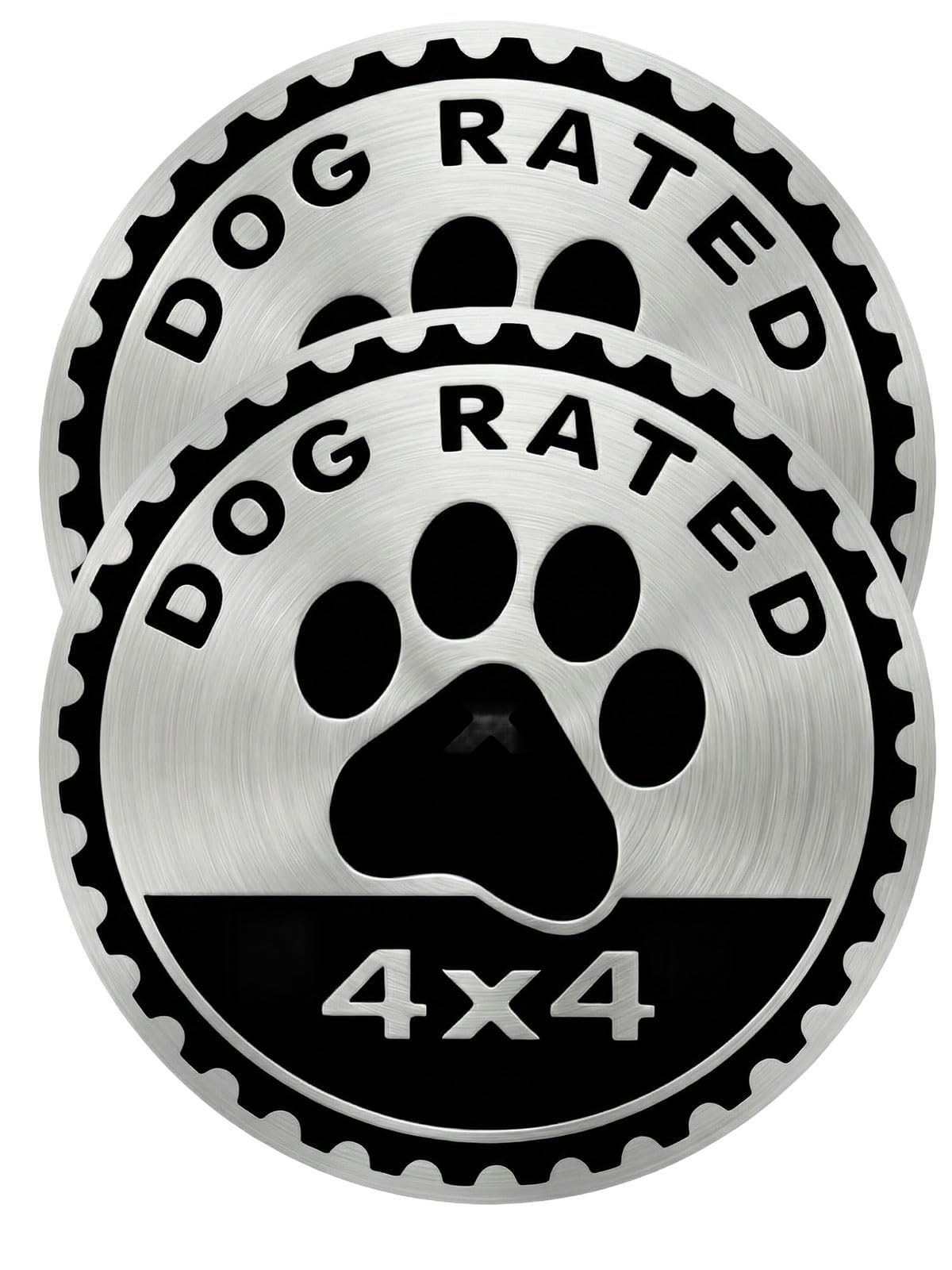 2 PCS Dogs Badge Rated Car Emblem, 4 x 4 Metal Automotive Badge, 3D Round Metal Car Badges Emblems, Car Badge Decals Stickers Compatible with Jeep Wrangler Vehicles Trucks SUV (Dog Rated-C)