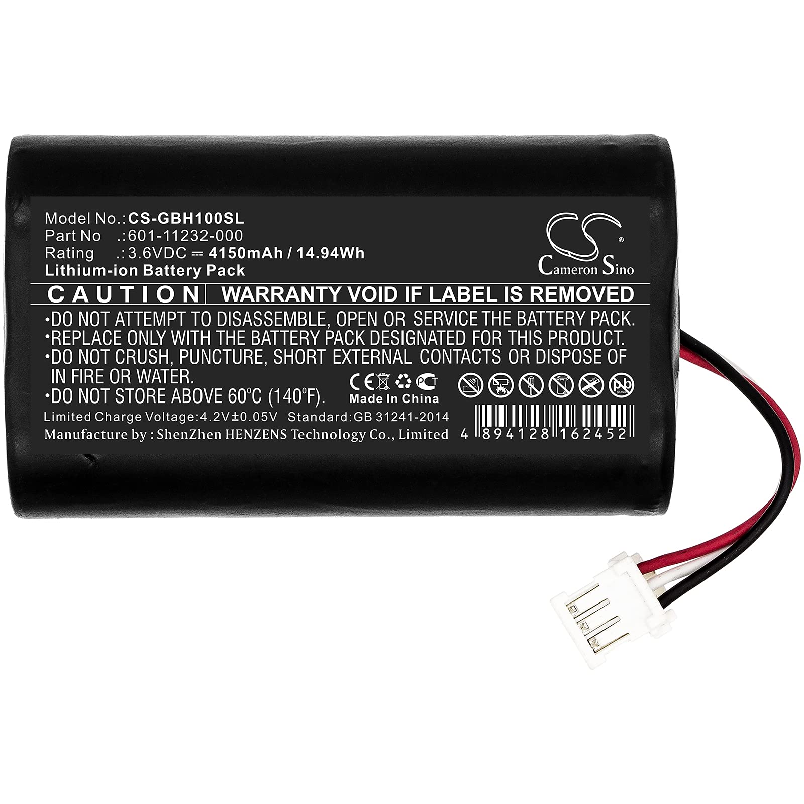 TECHTEK Batterie remplace 601-11232-000 Compatible avec [GOPRO] Karma Remote Control, KWBH1