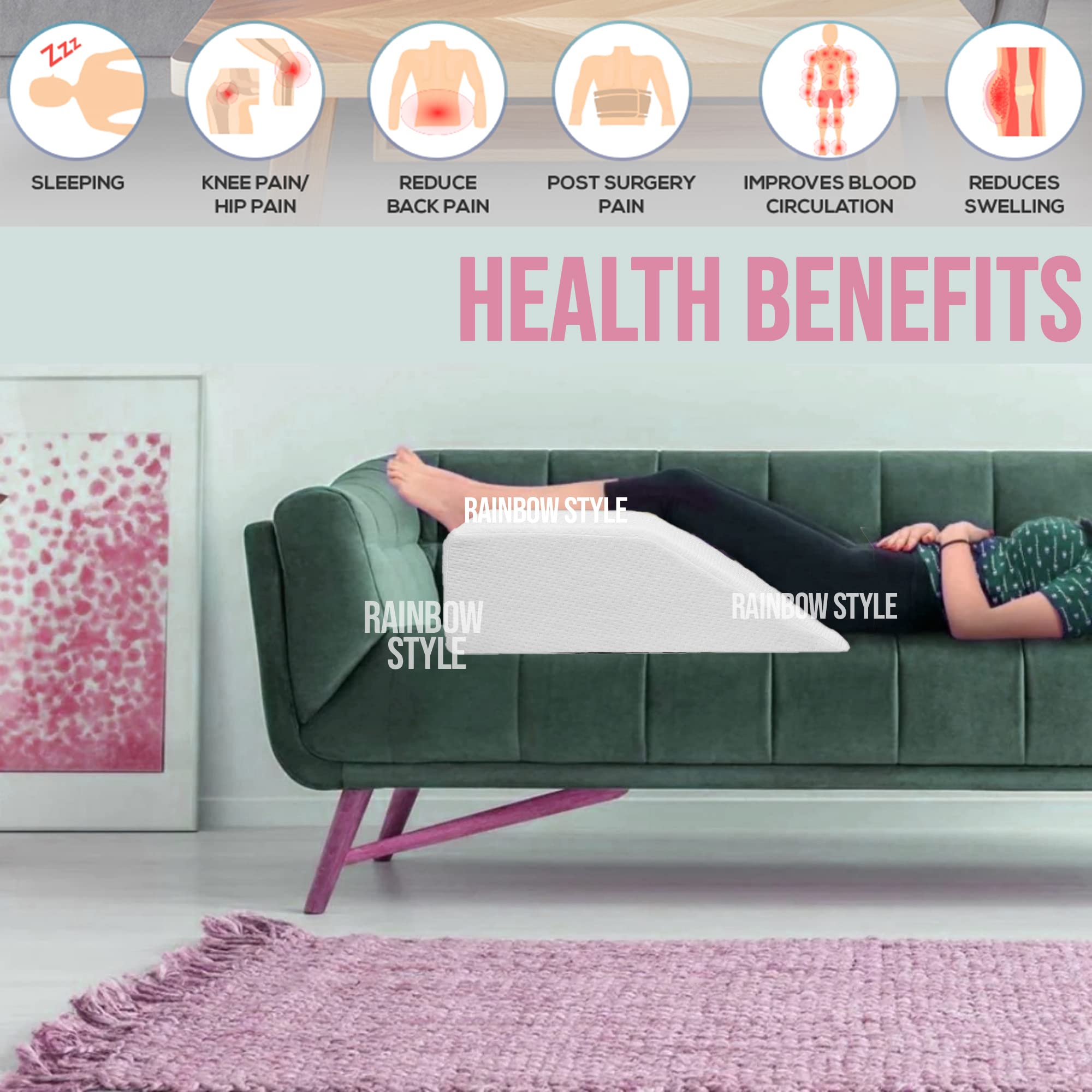 Leg Elevation Pillow By Recovery Wedge, Inflatable Wedge Pillow For Sleeping And Post-Surgical Recovery, Improve Circulation And Reduce Swelling, Speed Injury Recovery. (Extra Large Triangle - View #10