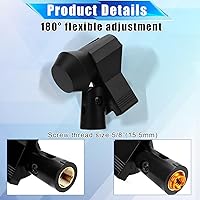 Vista 3 de 2 clips de micrófono para soportes, soportes de clip de micrófono con 2 adaptadores de tornillo macho de 5/8 pulgadas a 3/8 pulgadas, abrazadera