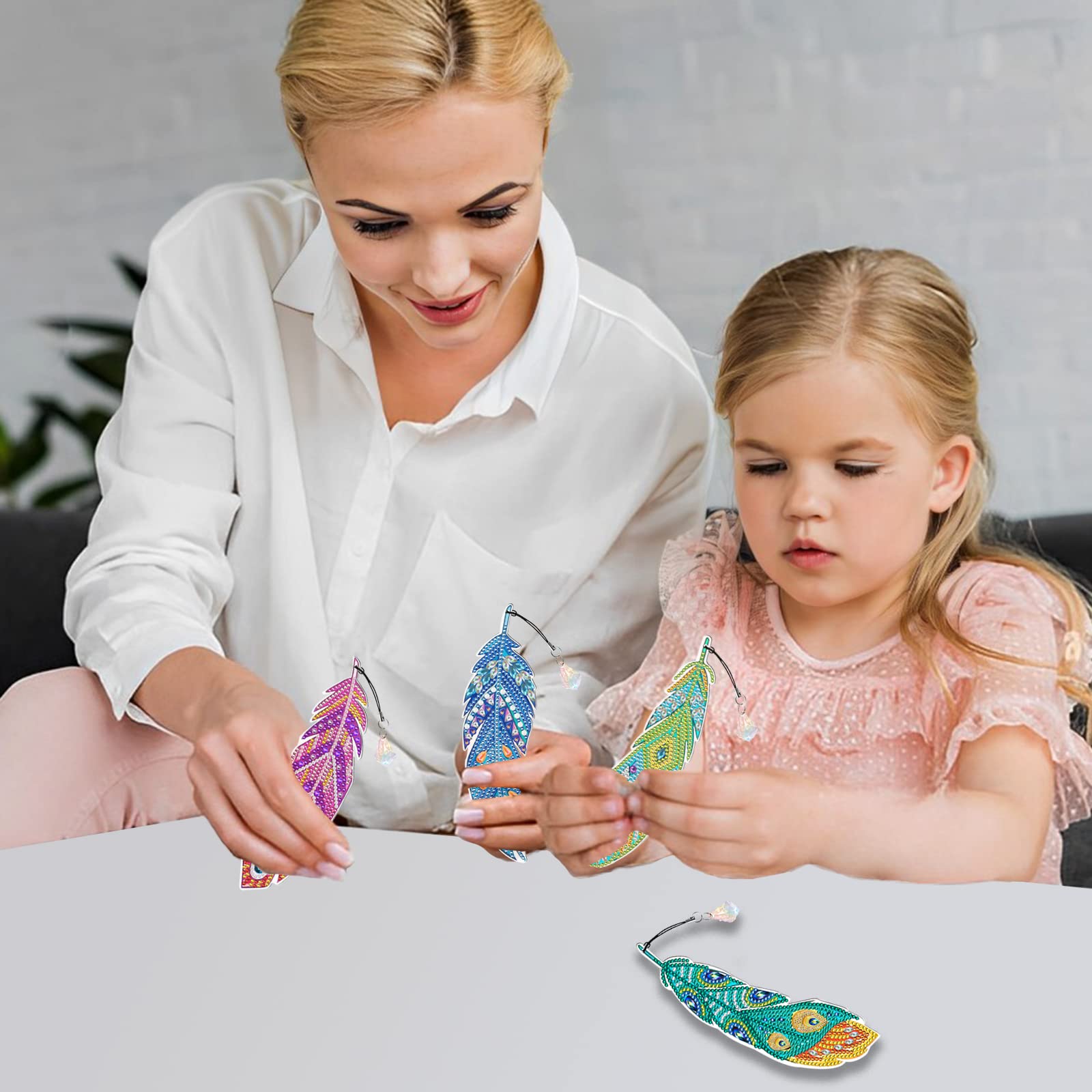 Kit Fai Da Te Per Bambine Dai 5 Ai 12 Anni – Segnalibri Con Pittura Diamanti 5D – Set Creativo Con Ciondoli E Accessori, Regalo Artistico