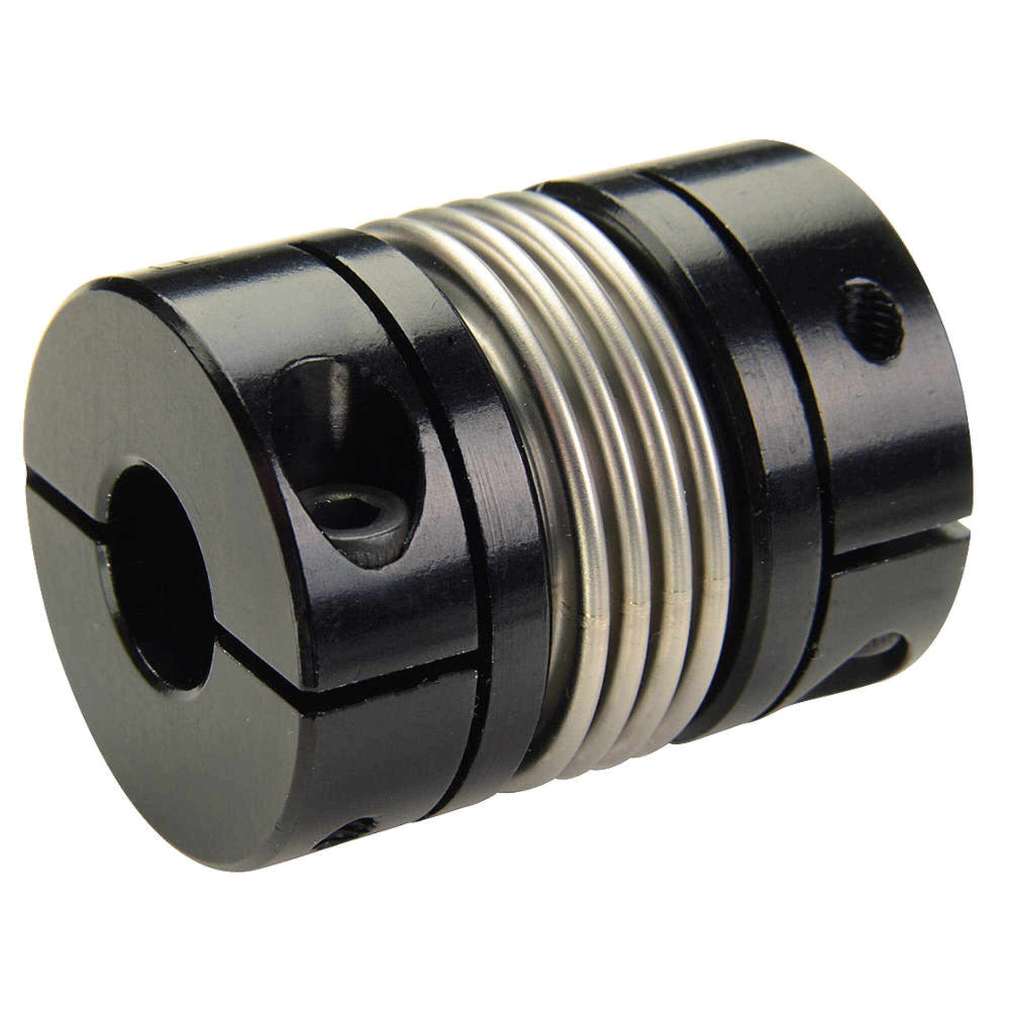 Ruland MBC51-15-12-A 2024 or 7075 Aluminum Hubs Bellows Coupling, Clamp Style, 15 mm x 12 mm Bores, 50.8 mm OD, 58.7 mm Length