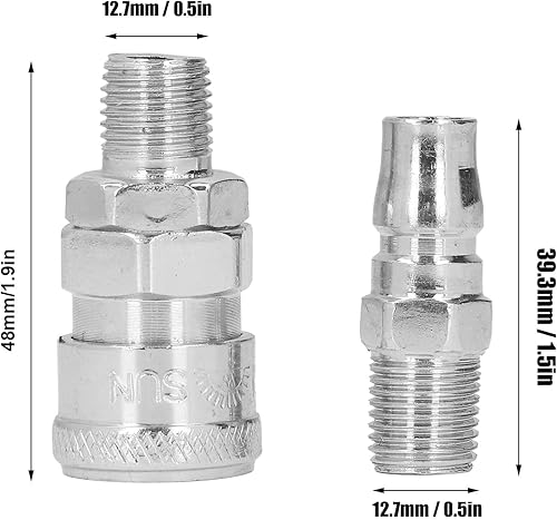 Miniatura 5 de Accesorios neumáticos, fácil de instalar, kit de acoplador de aire multifuncional de tamaño estándar para automóviles para equipos industriales