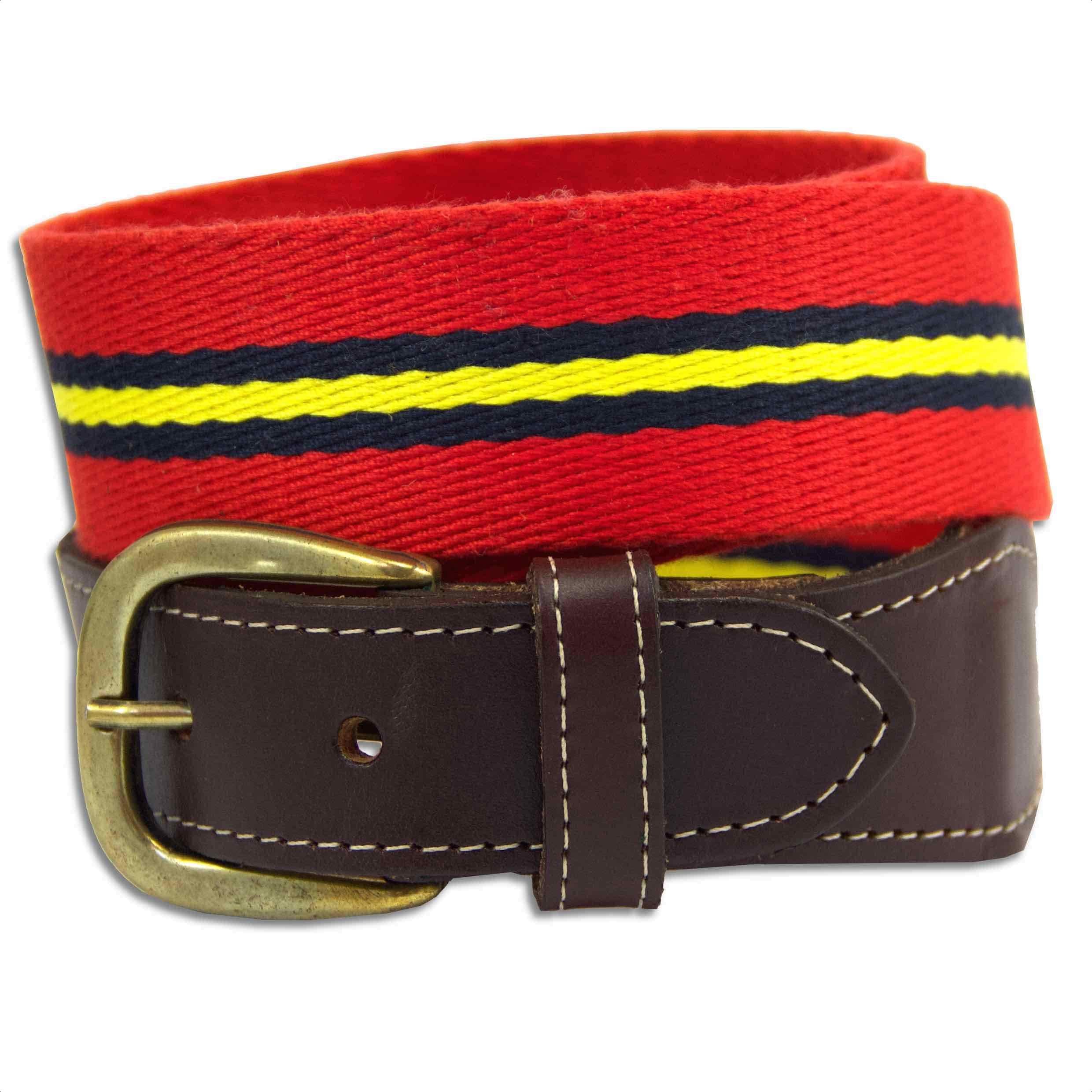 The Regimental Shop Men's Red/Blue/Yellow The Regital Shop Royal Artillery Webbing Belt - 'Stable Belt' Design Xl (39-41")