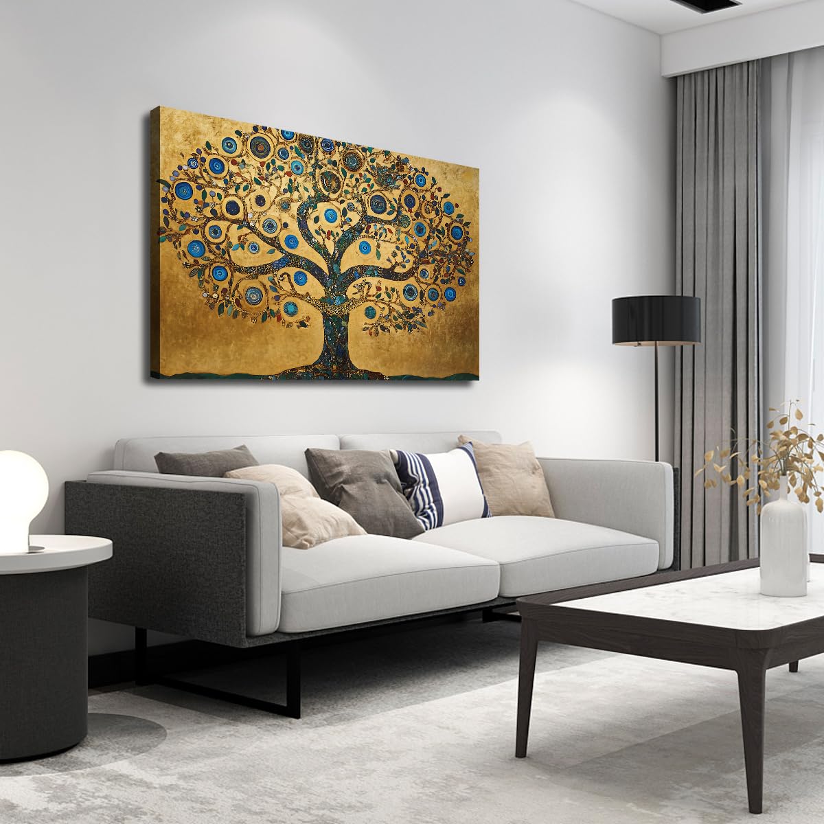 Drzewo życia złoty Gustav Klimt styl płótno sztuka ścienna 70 x 100 cm