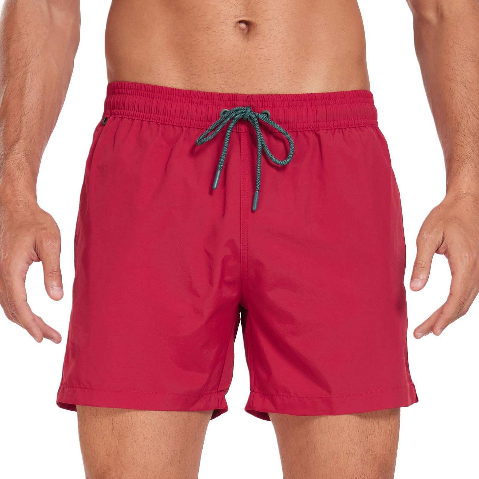 Cambkatl Men's Quick Dry Loose Swim Trunks Casual Summer Elastic Waist Swimsuit Athletic Beach Shorts with Storage Bag