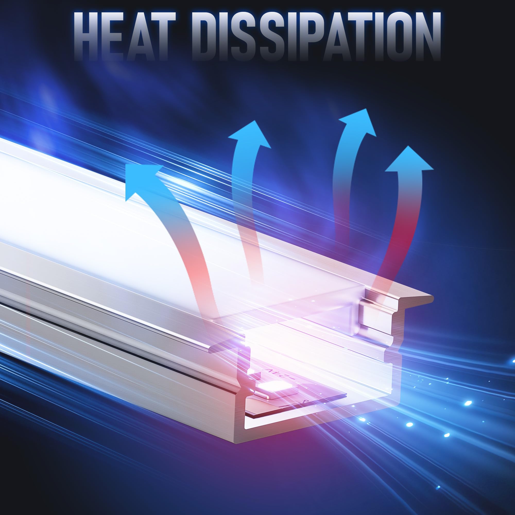 Profilo Alluminio per Strisce LED 2m x 5pz adatto per tutte le strisce fino a 15,5mm, Profilo LED Dimensioni 19,7mm x 10mm, Con diffusore luminoso in PC e clip di montaggio