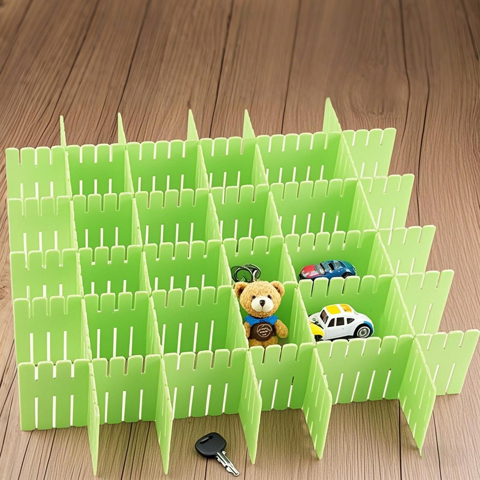 ZOENHOU 60 divisori per cassetti da 30,5 x 6,76 cm, in plastica di alta qualità, regolabili, per cassetti da trucco, scrivania, cucina, cassetti e portaoggetti