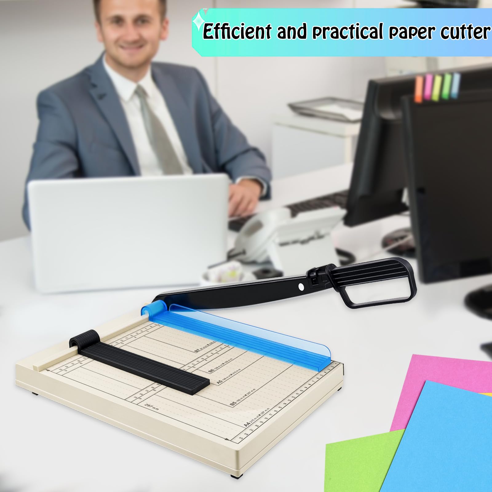 Guillotina Papel Profesional A4 Corta 12 Hojas 5 Carpetas A4/B5/A5/B6/B7