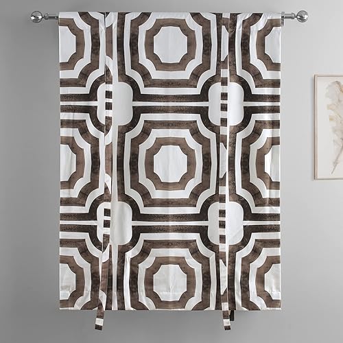 Miniatura 6 de HPD Half Price Drapes PRTW-TUD23-63 - Cortinas enrollables para oscurecer la habitación, 46 x 63 pulgadas, de algodón, estampado meca, para sala de