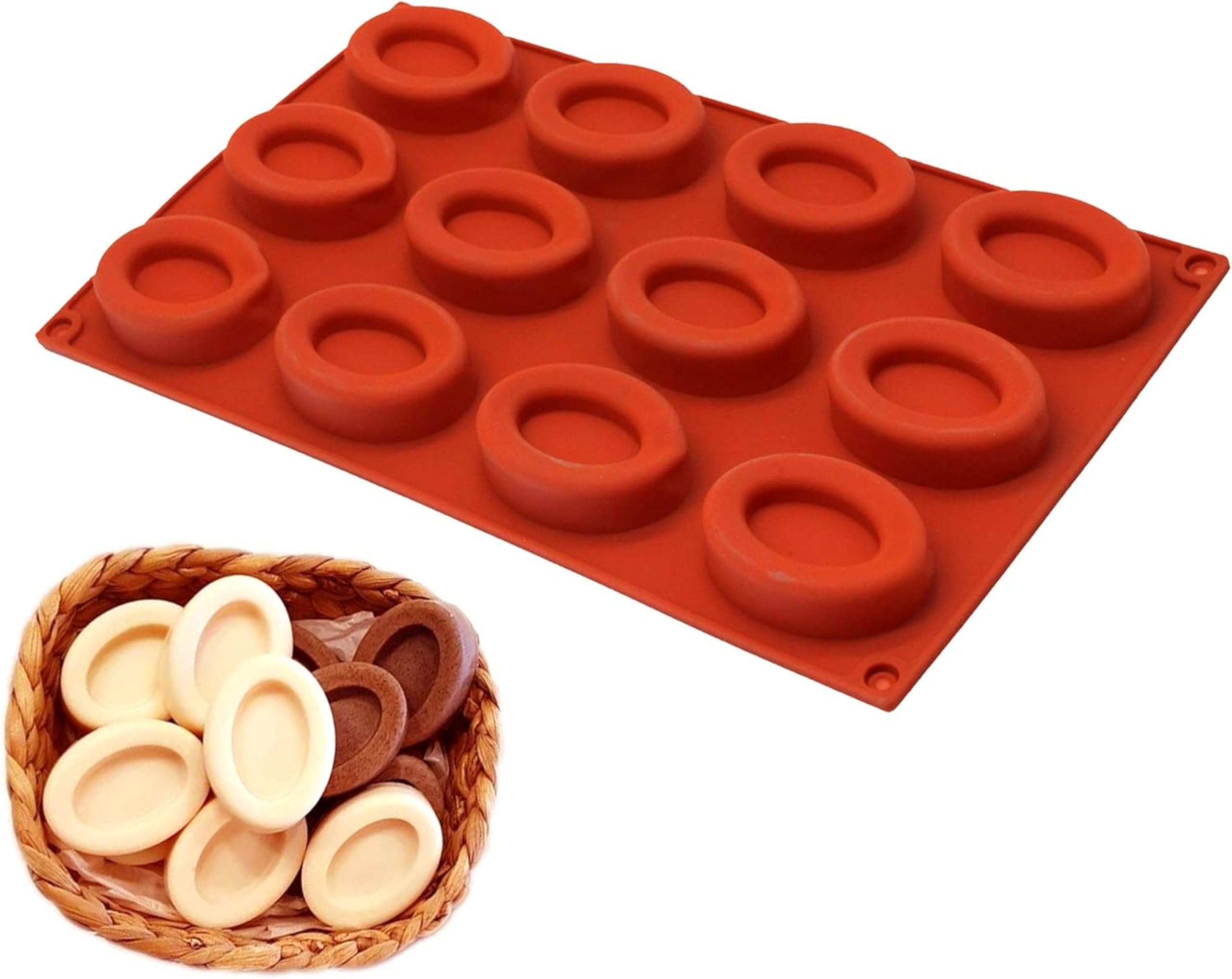 Bake House Oval Savarin Chocolate Gelatin Cake Guest Lotion Bar Soap Making Silicone Mold 1oz-picture-21
