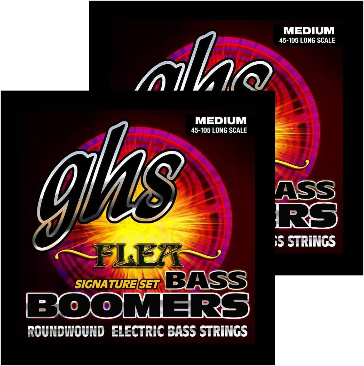 GHS Strings BASS BOOMERS M3045F FLEA Signature Set (M3045F SET), Medium, 45-105, Pack of 2
